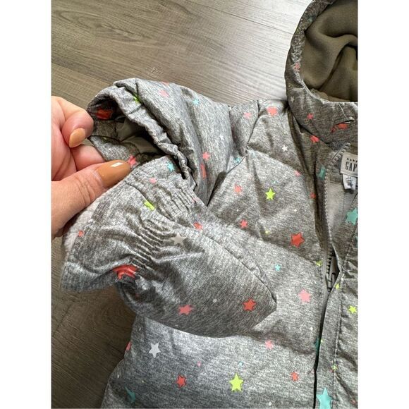 Baby Gap Unisex 0-6MO One Piece Footie Fleece Lined Grey Star Outfit - Picture 7 of 12